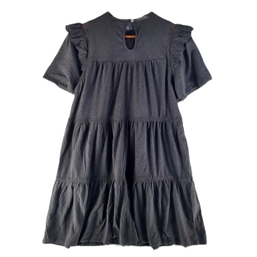 GOOD HART by MATILDA JANE McKinney Tierred Dress in Charcoal Size Small - Picture 3 of 9